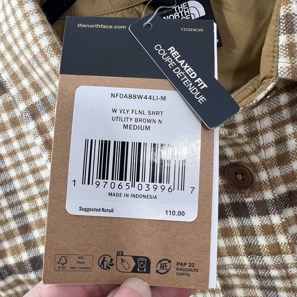 NWT The North Face Women's Valley Flannel Shirt Jacket  Utility Brown MED. $110 - Picture 11 of 16